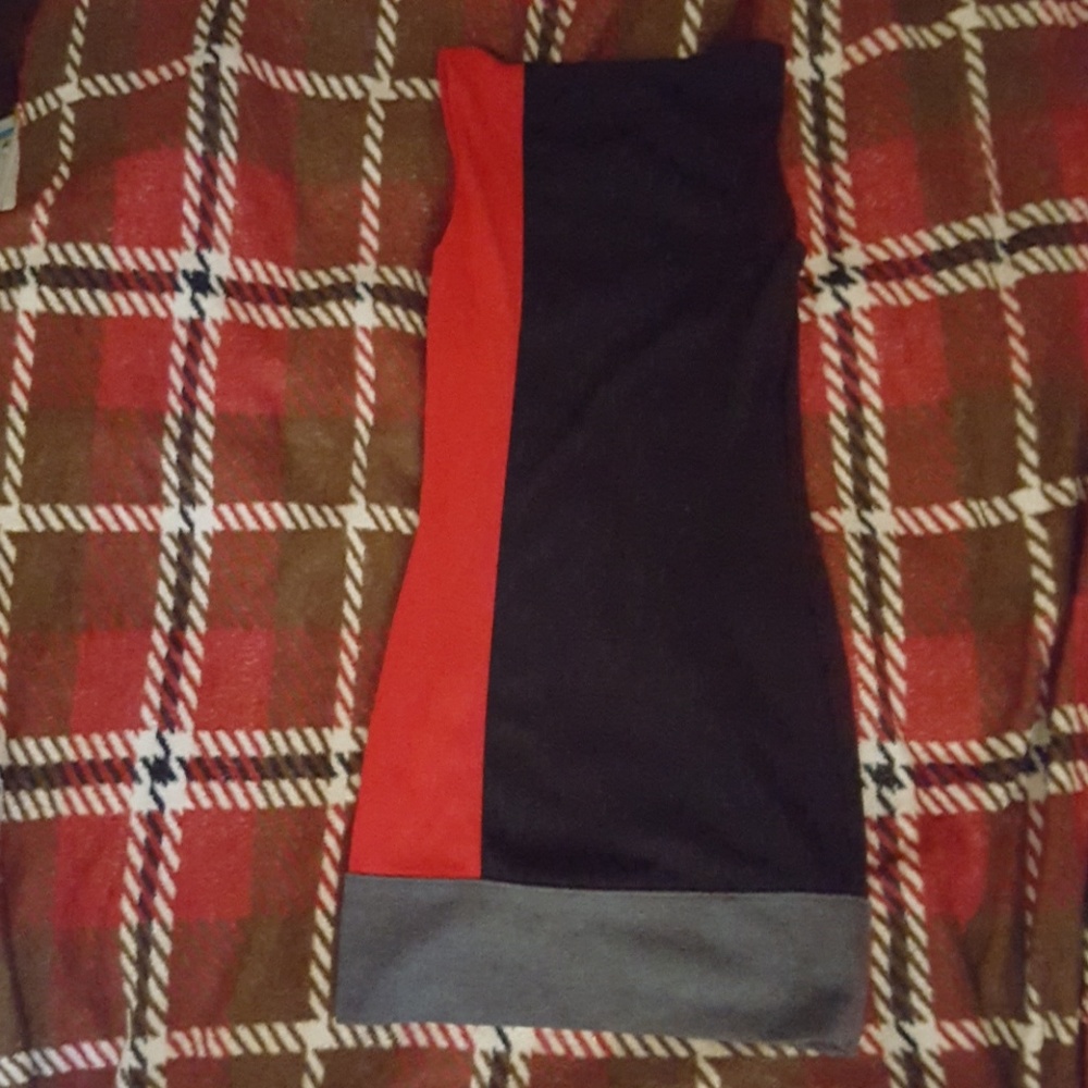 Red black gray xxi size small fitted dress short - Picture 2 of 4